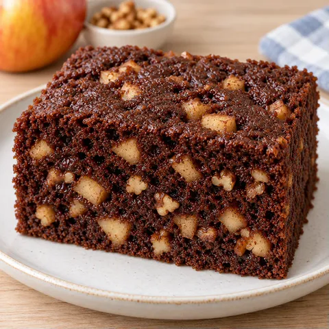 Cacaocake — appel, kaneel, walnoten