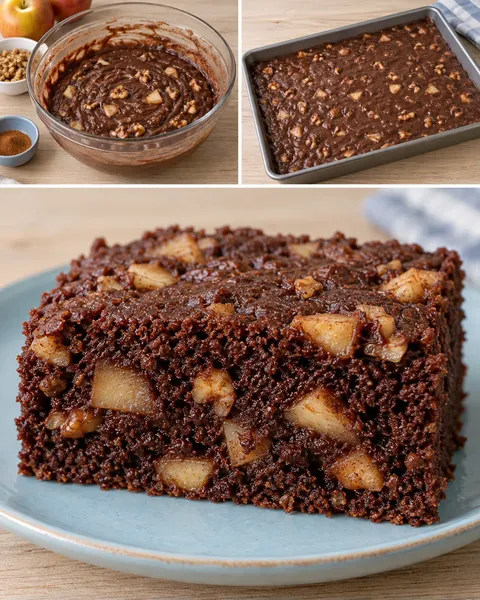 Cacaocake — appel, kaneel, walnoten