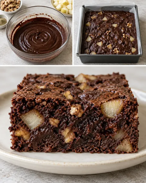 Brownie — peer, kardemom, walnoten