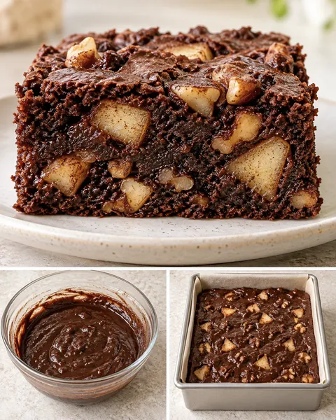 Brownie — appel, kaneel, walnoten