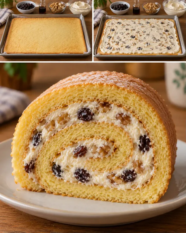 Biscuitrol — rozijnen, vanille, walnoten