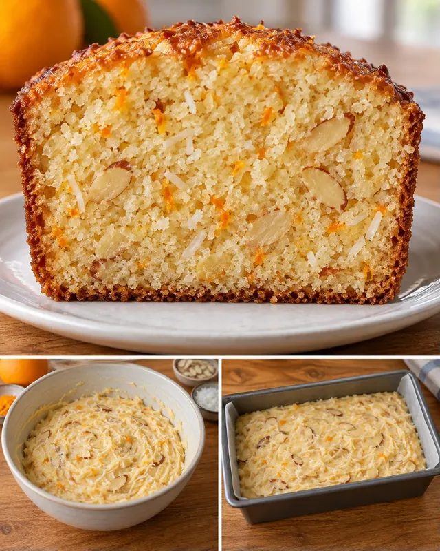 Botercake — sinaasappel, amandelen, kokos