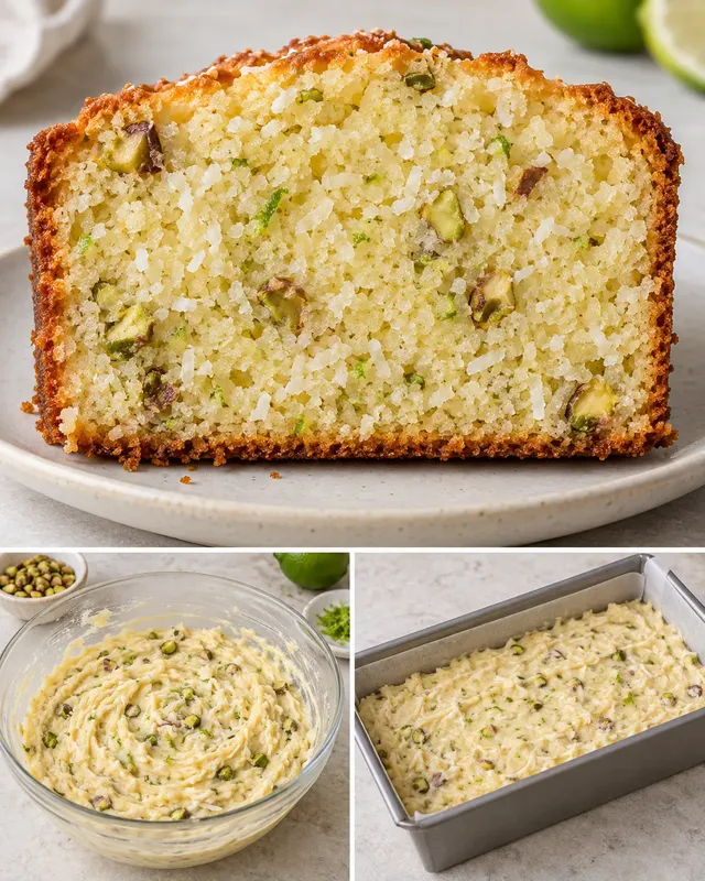 Botercake — kokos, limoen, pistachenoten