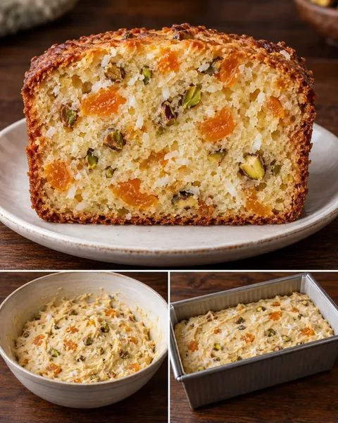 Botercake — gedroogde abrikozen, pistachenoten, kokos