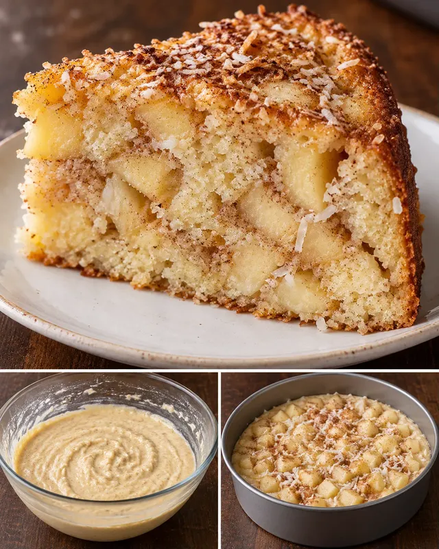 Yoghurtcake — appel, kaneel, kokos