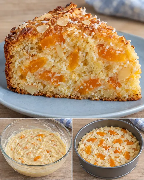 Yoghurtcake — abrikoos, amandelen, kokos