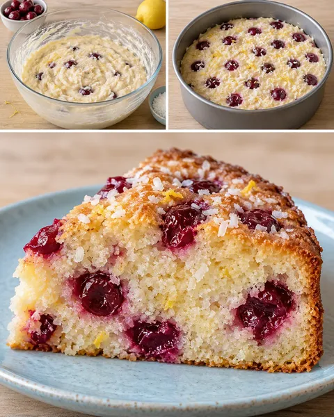 Yoghurtcake — zure kersen, citroen, kokos