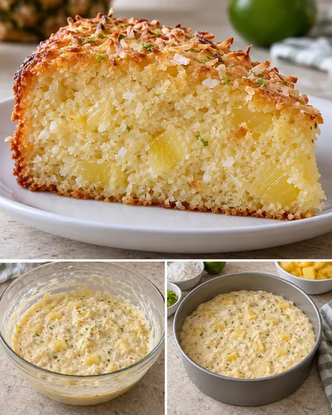 Yoghurtcake — ananas, limoen, kokos