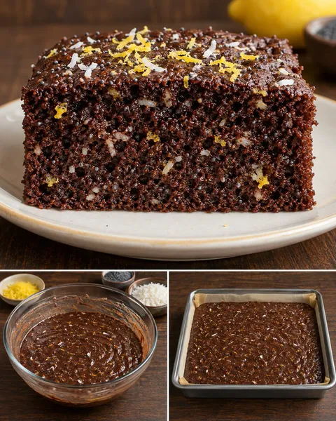 Cacaocake — citroen, maanzaad, kokos