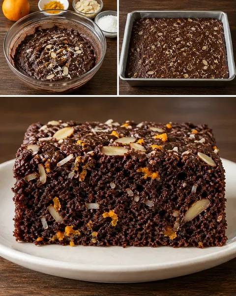 Cacaocake — sinaasappel, amandelen, kokos