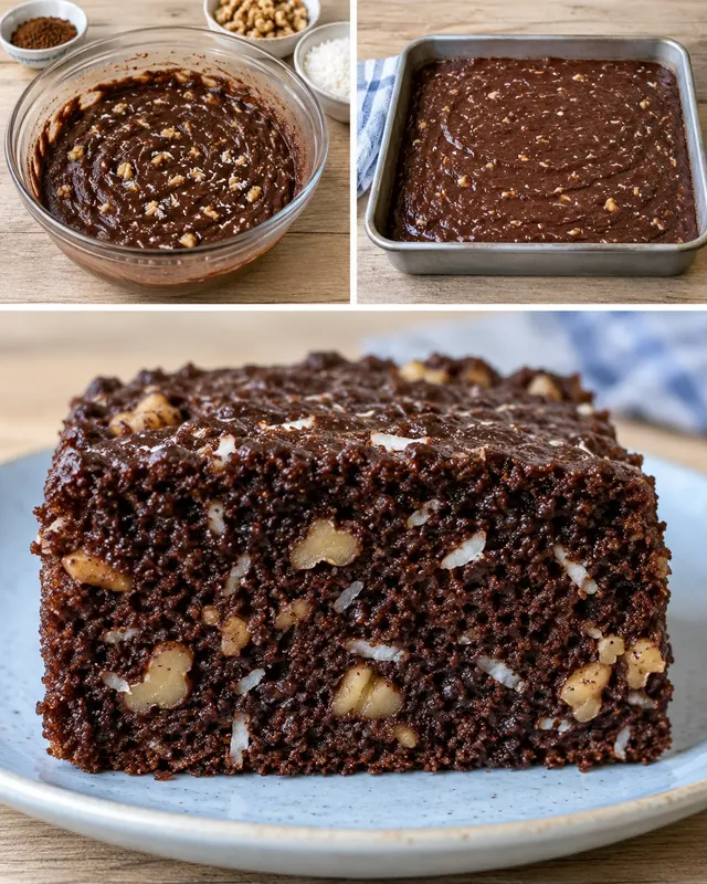 Cacaocake — koffie, walnoten, kokos