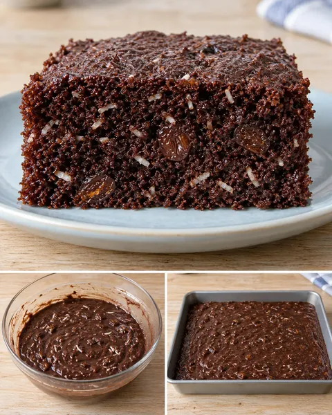 Cacaocake — rozijnen, vanille, kokos