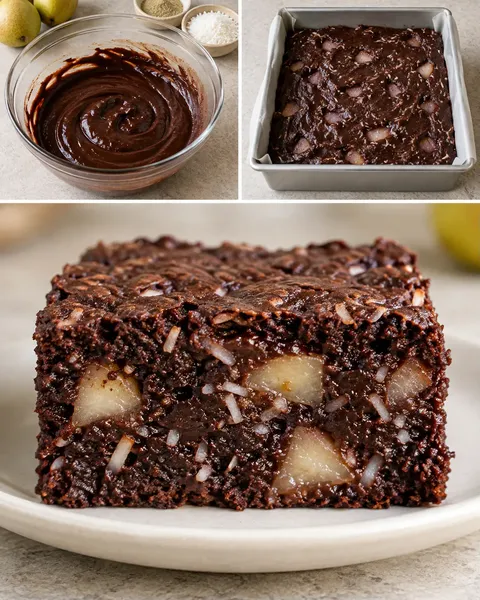 Brownie — peer, kardemom, kokos