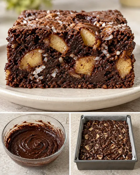Brownie — appel, kaneel, kokos