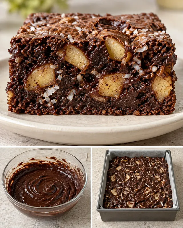 Brownie — appel, kaneel, kokos