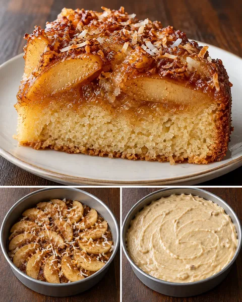 Omgekeerde fruitcake — appel, kaneel, kokos