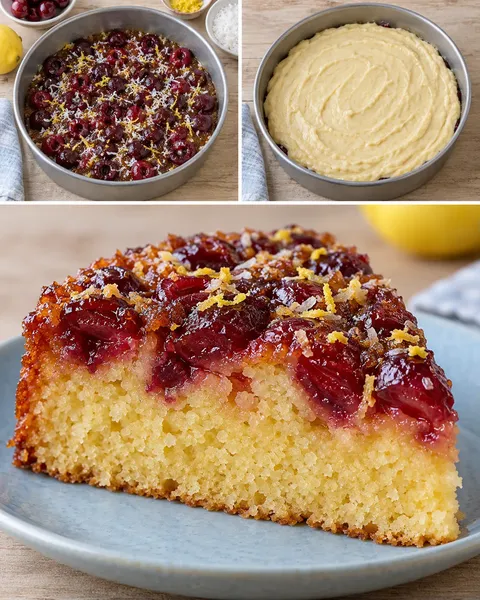 Omgekeerde fruitcake — zure kersen, citroen, kokos