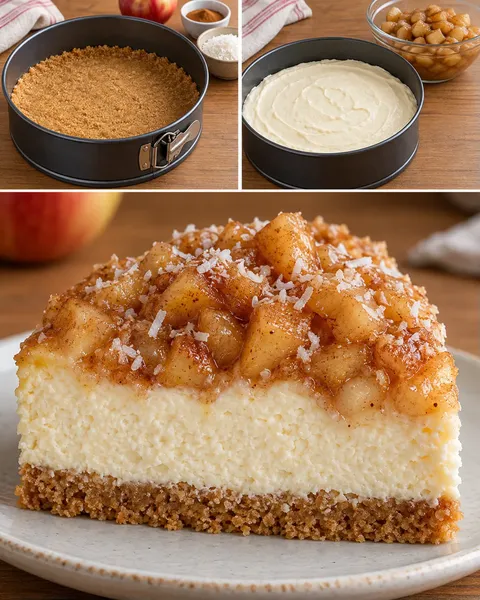 Gebakken cheesecake — appel, kaneel, kokos