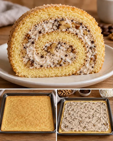Biscuitrol — koffie, walnoten, kokos