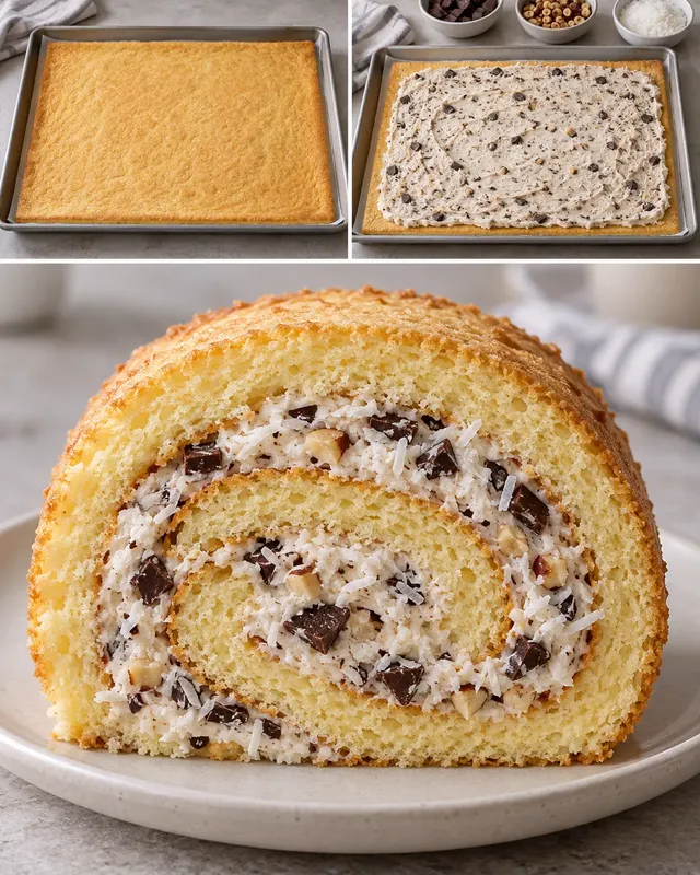 Biscuitrol — pure chocolade, hazelnoten, kokos
