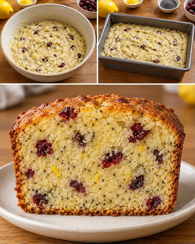 Botercake — citroen, maanzaad, cranberry’s