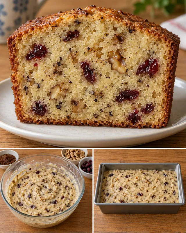Botercake — koffie, walnoten, cranberry’s