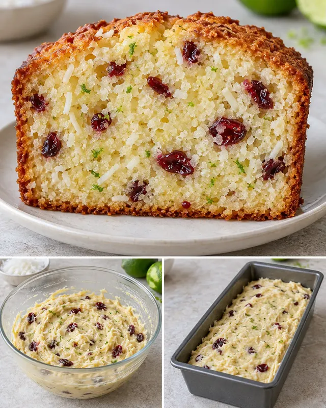 Botercake — kokos, limoen, cranberry’s