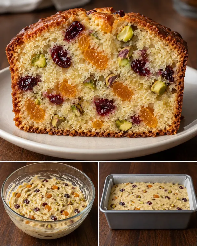 Botercake — gedroogde abrikozen, pistachenoten, cranberry’s