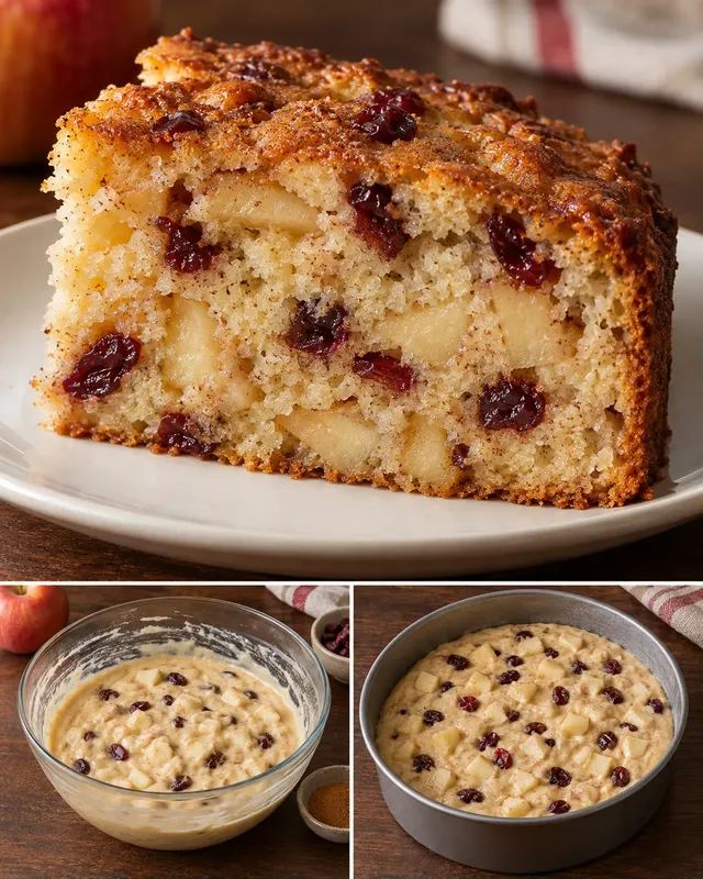 Yoghurtcake — appel, kaneel, cranberry’s