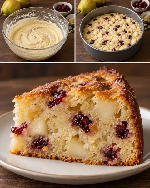 Yoghurtcake — peer, kardemom, cranberry’s
