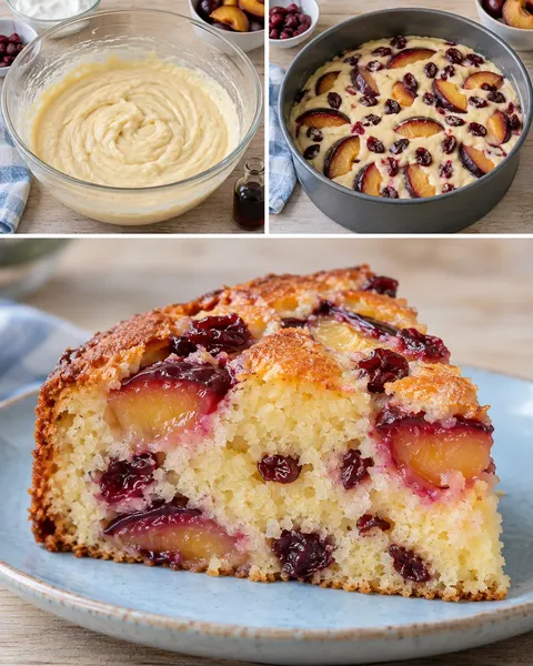 Yoghurtcake — pruim, vanille, cranberry’s