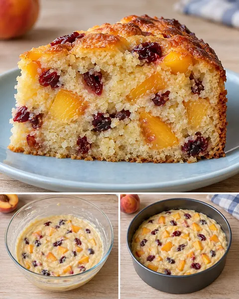 Yoghurtcake — perzik, vanille, cranberry’s
