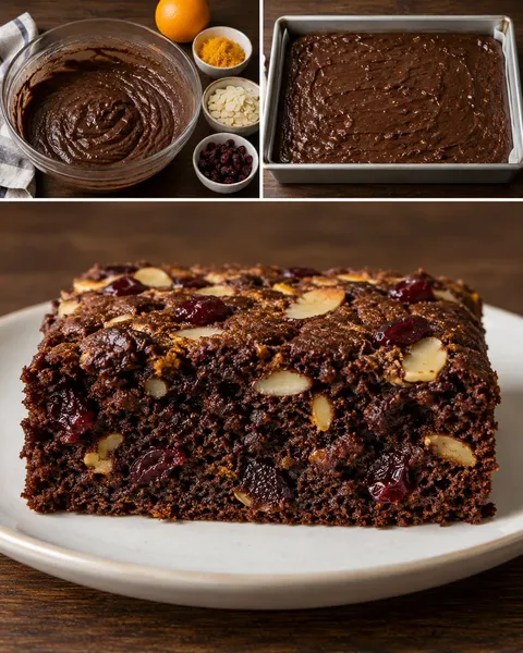 Cacaocake — sinaasappel, amandelen, cranberry’s
