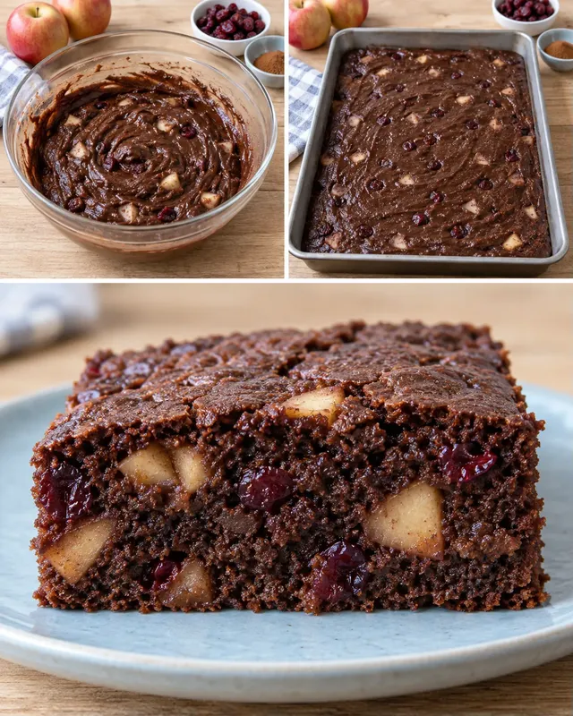 Cacaocake — appel, kaneel, cranberry’s