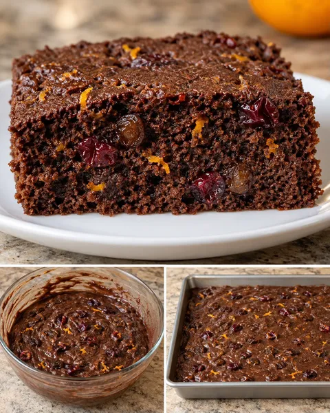 Cacaocake — cranberry’s, sinaasappel, rozijnen