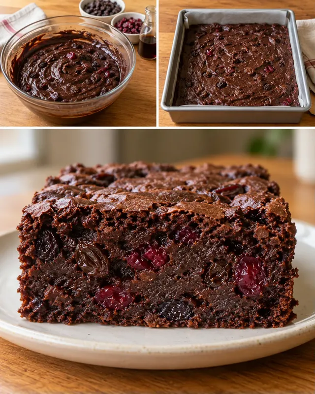 Brownie — rozijnen, vanille, cranberry’s
