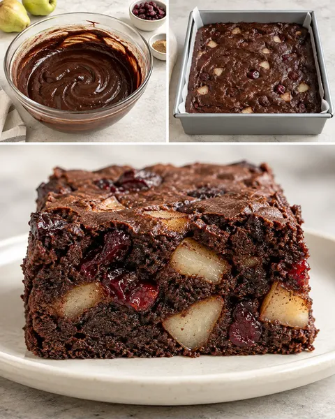 Brownie — peer, kardemom, cranberry’s