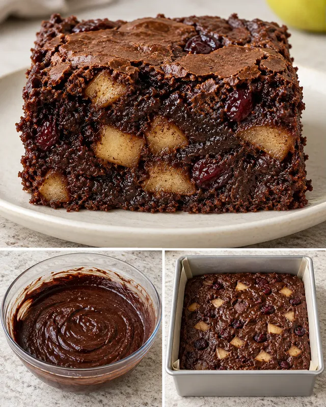 Brownie — appel, kaneel, cranberry’s