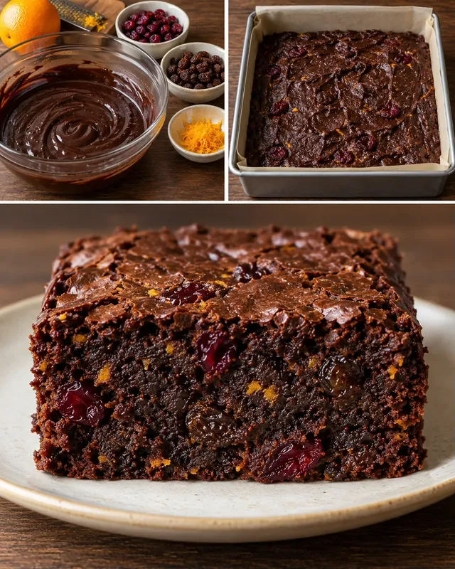 Brownie — cranberry’s, sinaasappel, rozijnen