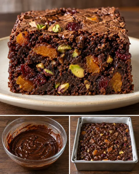 Brownie — gedroogde abrikozen, pistachenoten, cranberry’s