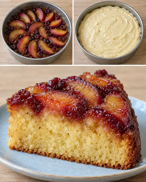 Omgekeerde fruitcake — pruim, vanille, cranberry’s