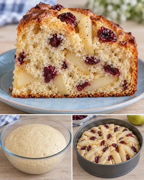 Zoete gistcake — peer, kardemom, cranberry’s