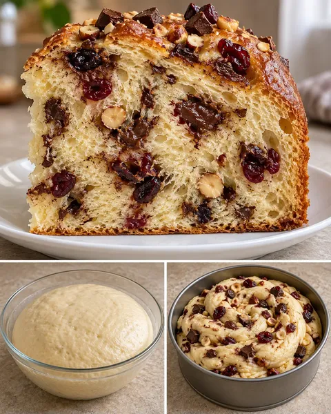 Zoete gistcake — pure chocolade, hazelnoten, cranberry’s