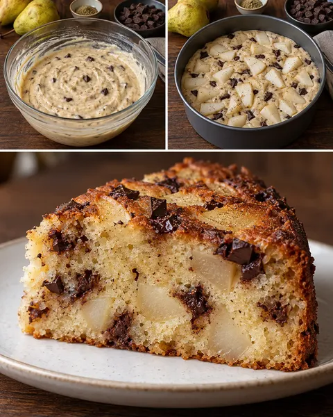 Yoghurtcake — peer, kardemom, pure chocolade