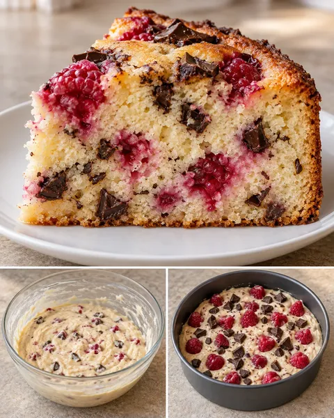 Yoghurtcake — framboos, vanille, pure chocolade