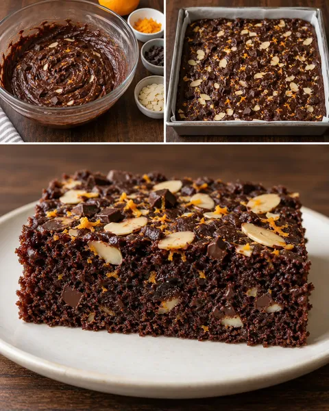 Cacaocake — sinaasappel, amandelen, pure chocolade