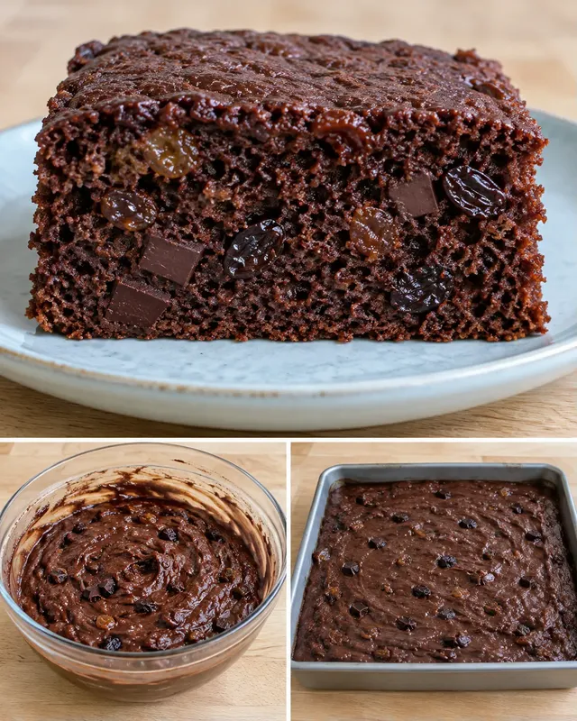 Cacaocake — rozijnen, vanille, pure chocolade