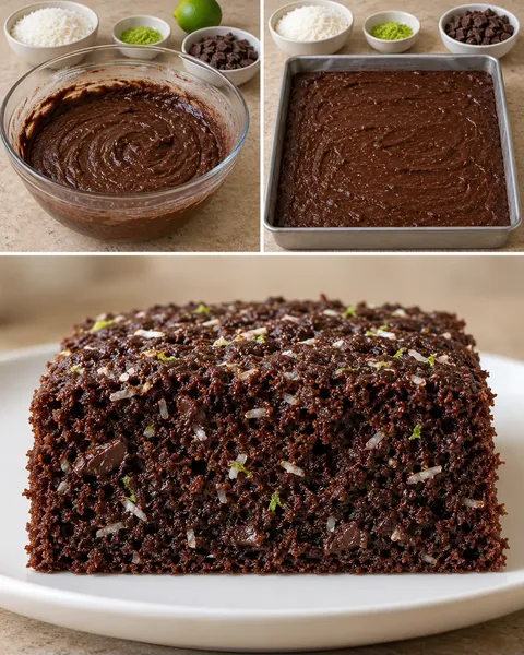 Cacaocake — kokos, limoen, pure chocolade