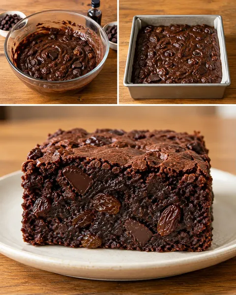 Brownie — rozijnen, vanille, pure chocolade