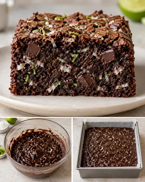 Brownie — kokos, limoen, pure chocolade